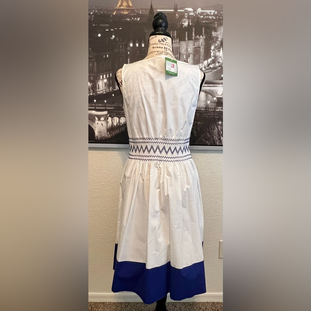 Kate Spade Women’s White Smocked Poplin Dress NWT - Picture 2 of 3